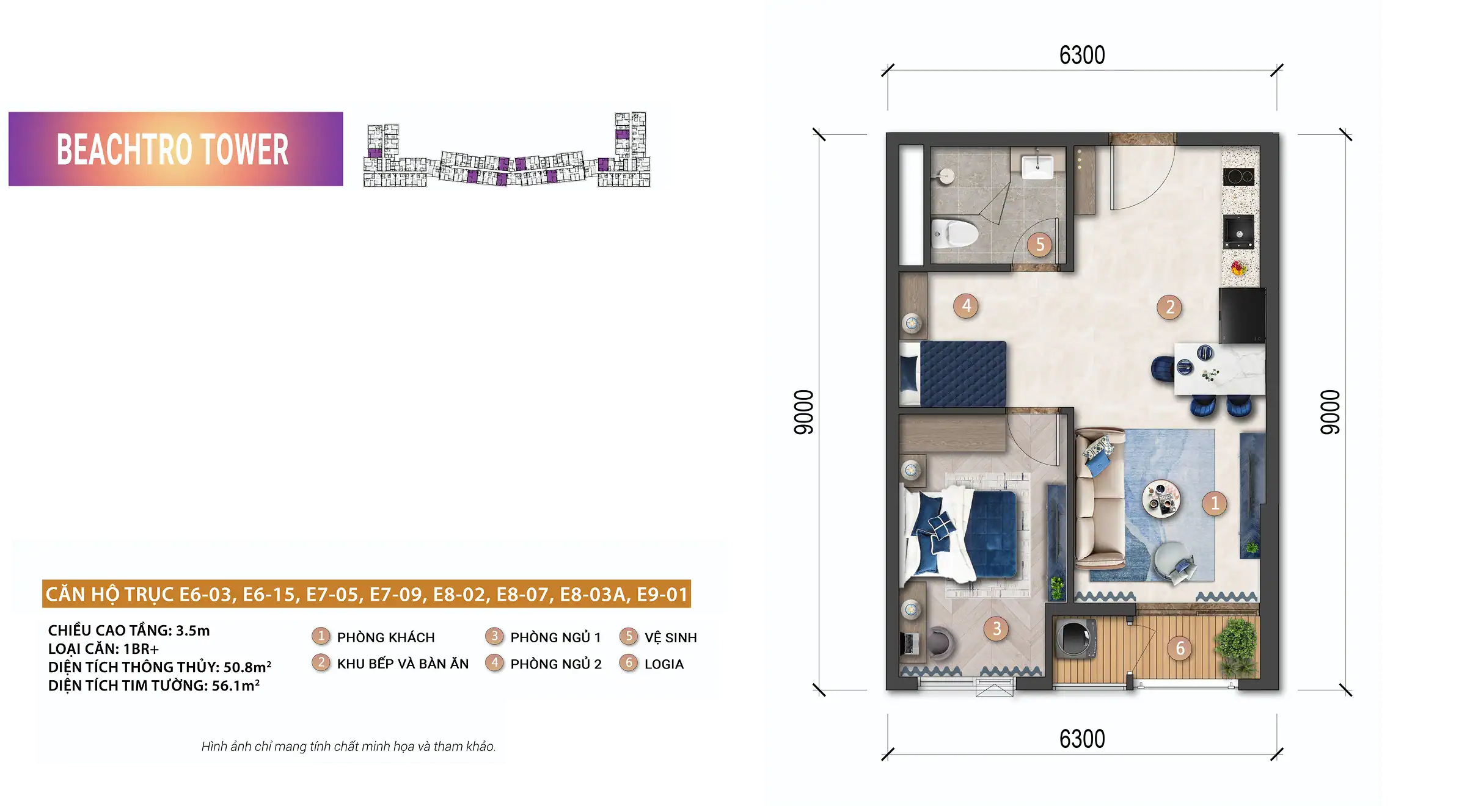 1BR+
